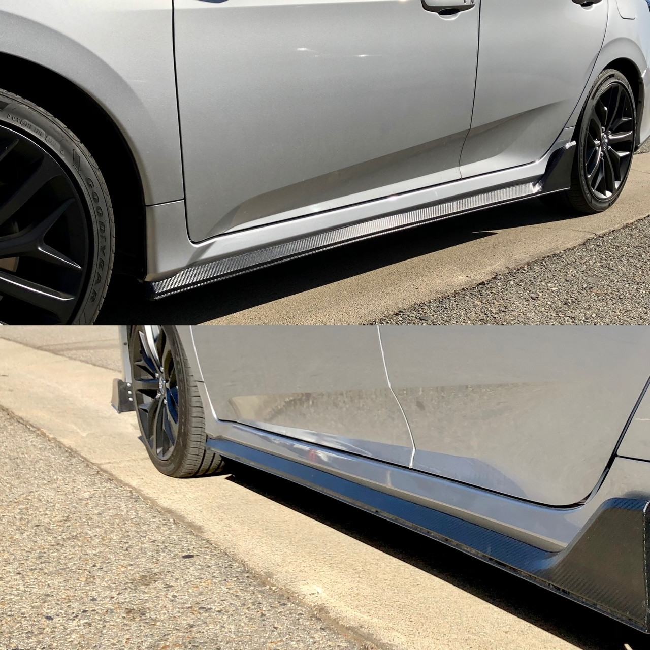 Side Skirts Add on 16-2021 Civic Type R 4DR CTR Style 