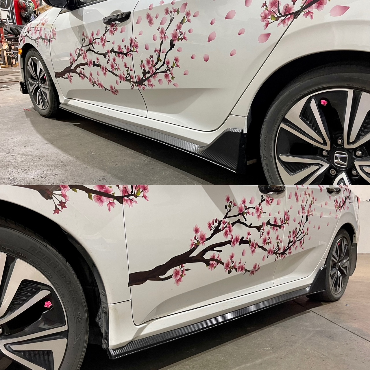 Side Skirts Add on 16-2021 Civic Type R 4DR CTR Style 