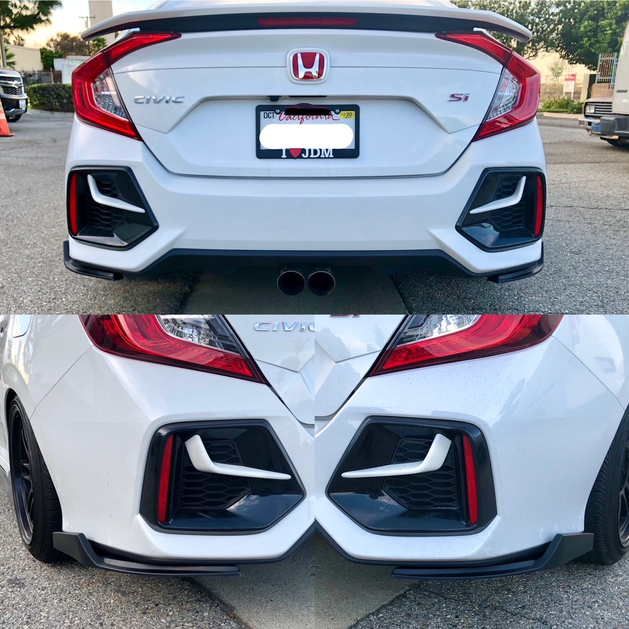 2016-2021 Civic Rear Spats 2pcs Gloss Black 