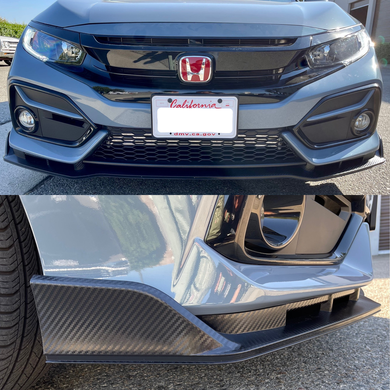 2017-21 Honda Civic 2/4Si/5D Type R Style Front Lip Carbon Texture 