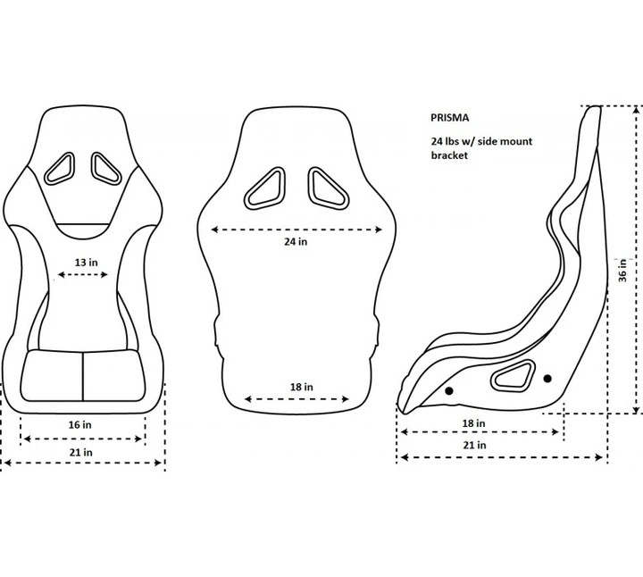 NRG Prisma Neon Green Bucket Seat Large (Each)