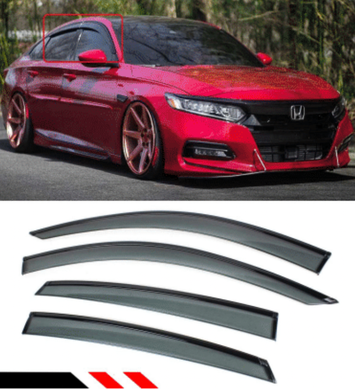 2018-2022 Hodna Accord OE Style With Black Trim 4Pcs- Side Visors