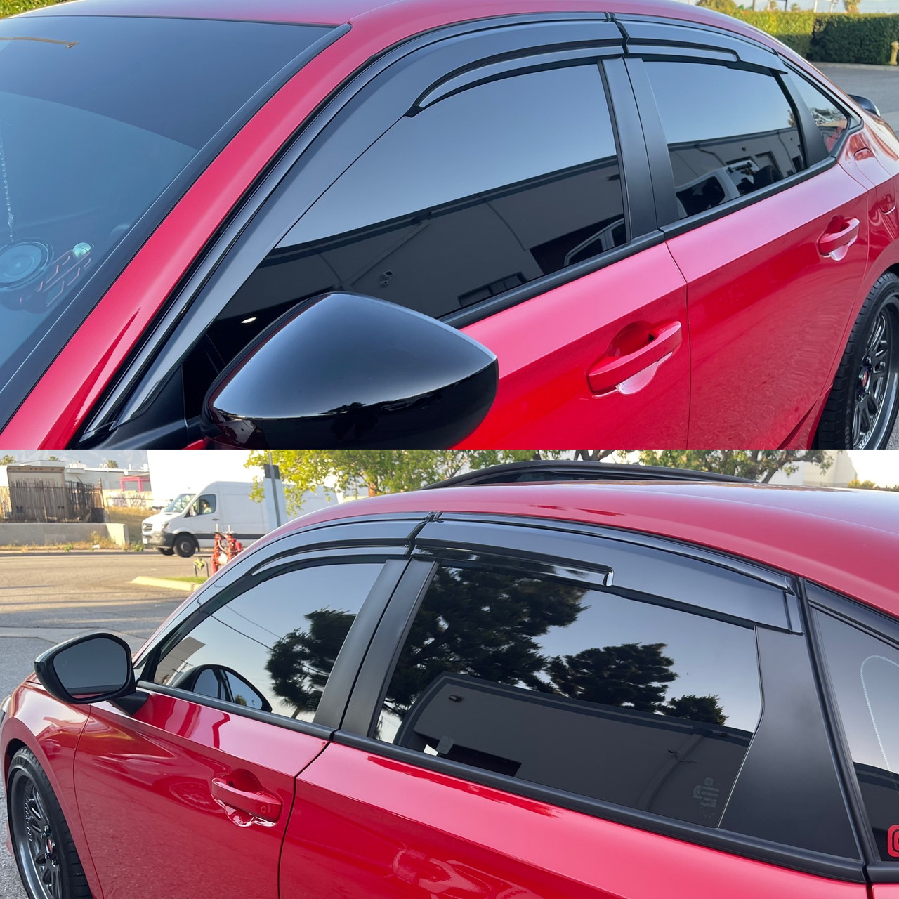 2022+ Civic 4dr and Hatchback Mugen Style 4Pcs- Side Visors