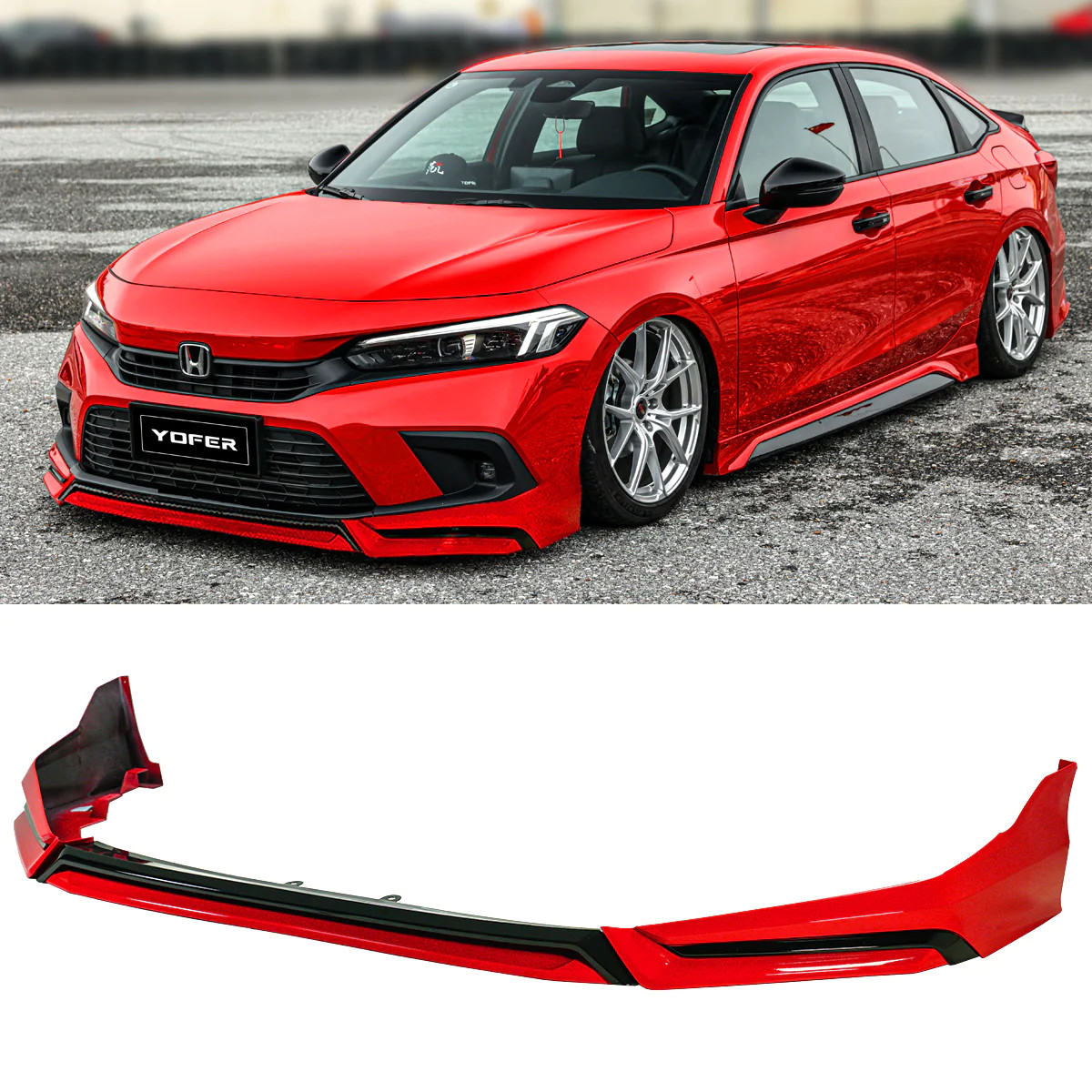 2022-24 Honda Civic Yofer V3 Front Bumper Lip Kit 4pc All Colors