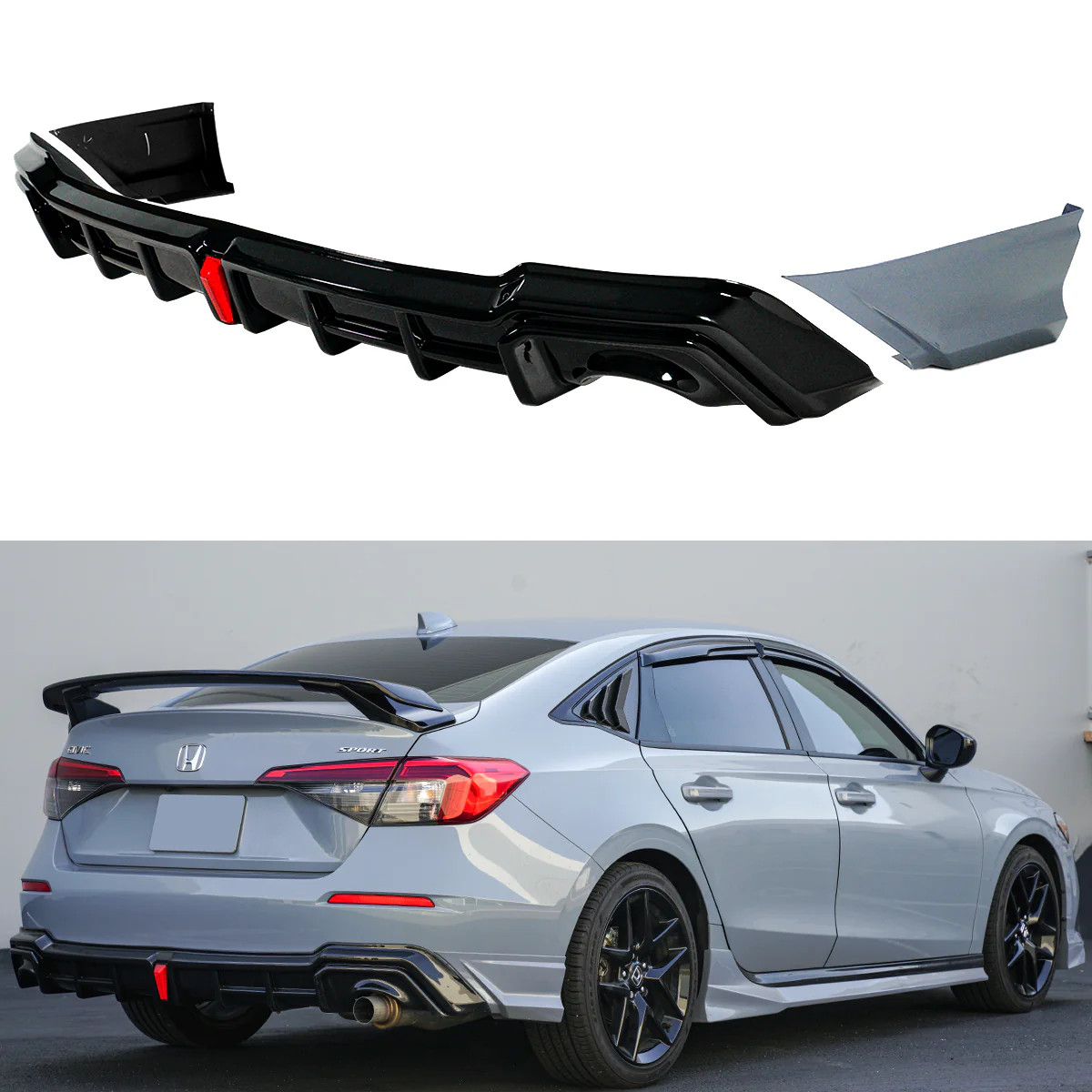 2022-26 Honda Civic Yofer Rear Bumper Diffuser Lip V2 All Colors