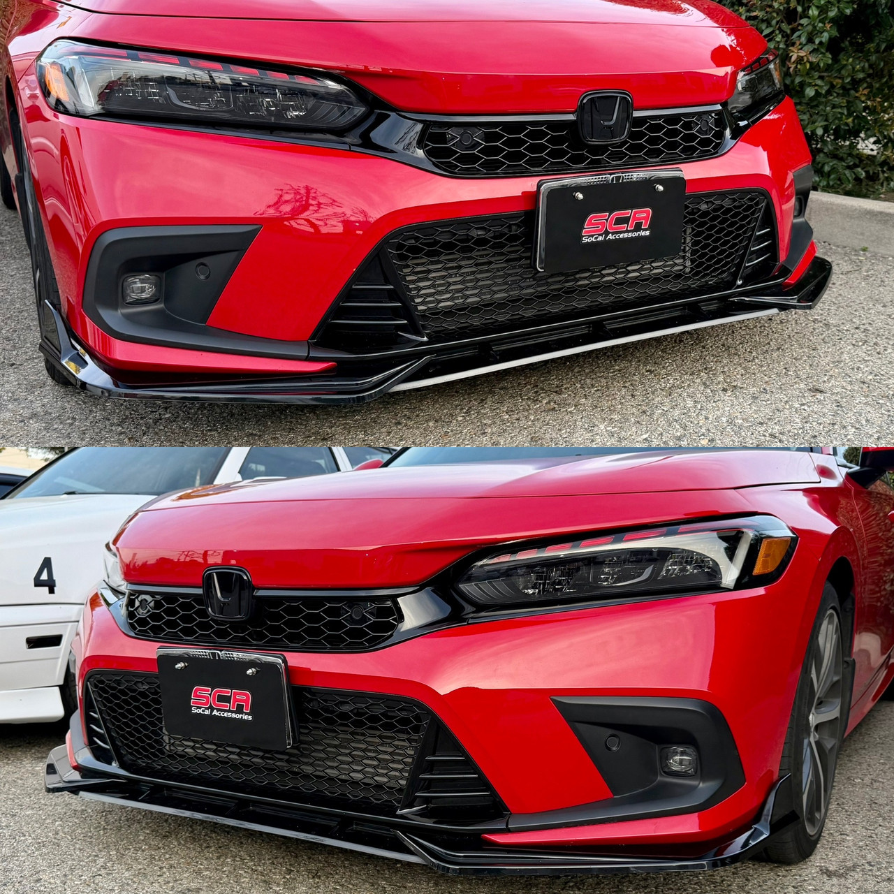 2022-2024 Honda Civic Sedan 4-Door Gloss Black Honeycomb Front Bumper Mesh Grill