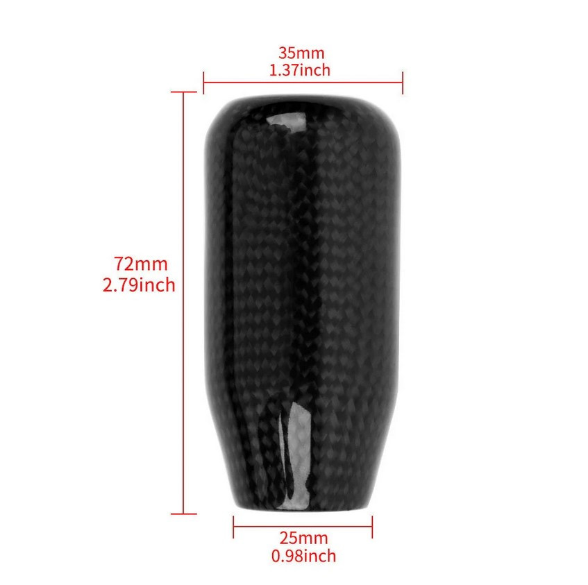Universal V5 Black Real Carbon Fiber Car Gear Stick Shift Knob For MT Manual M12 M10 M8