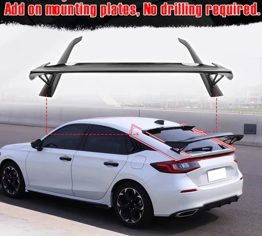 2022-2026 Honda Civic Type R Gloss Trunk Spoiler Mounting Plate ABS 