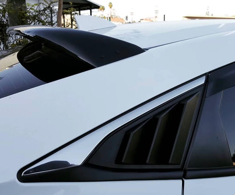 Honda Civic 2016-21 Carbon Fiber Color Louvers Side Sedan 10th Gen 2-pc Vintage Style 