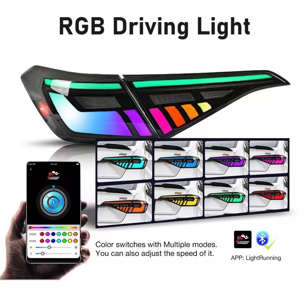 2022-2026 Honda Civic Sedan V2  RGB Tail Lights Smoked Lens 
