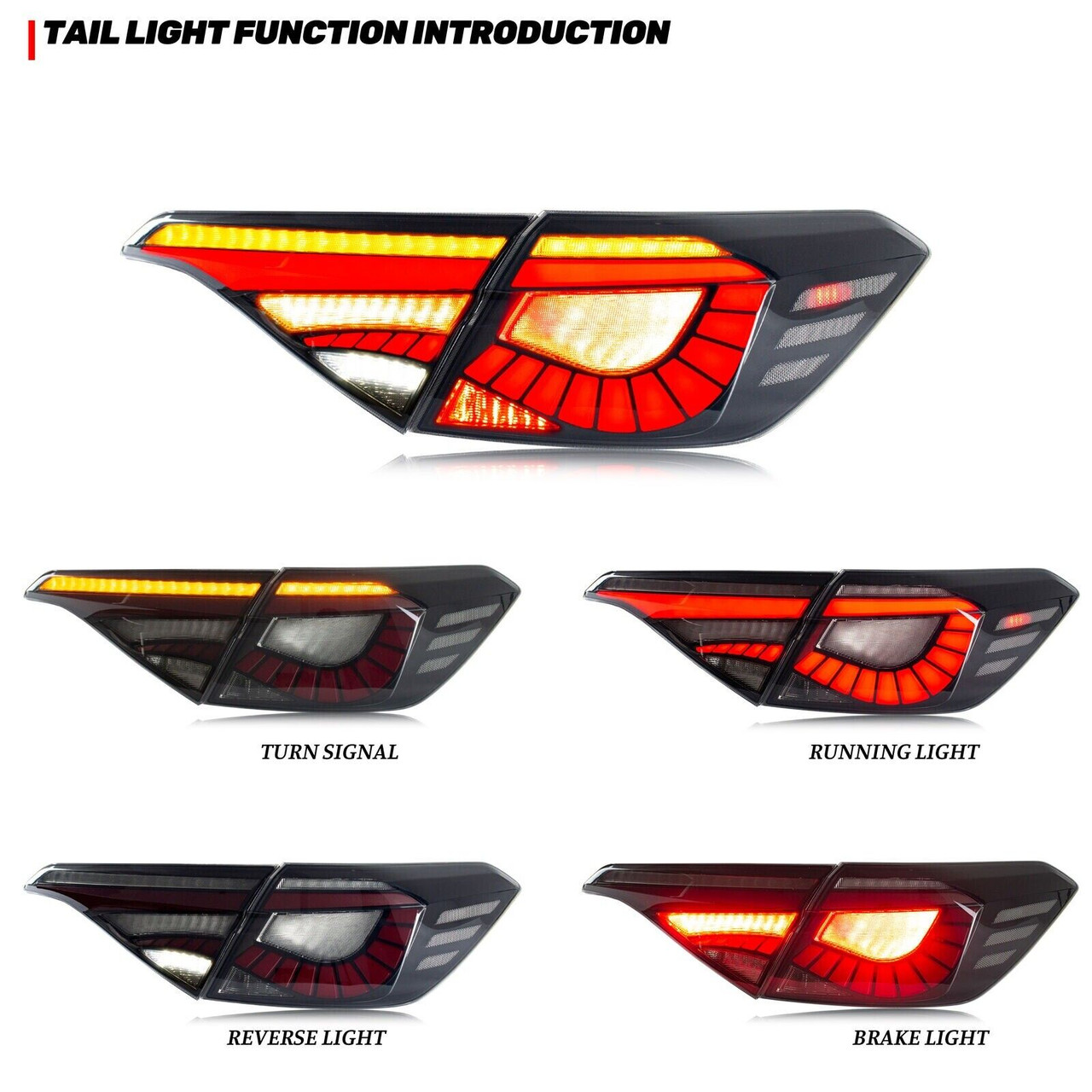 2022-2026 Honda Civic Sedan V1 LED Tail Lights Red with Smoked Lens
