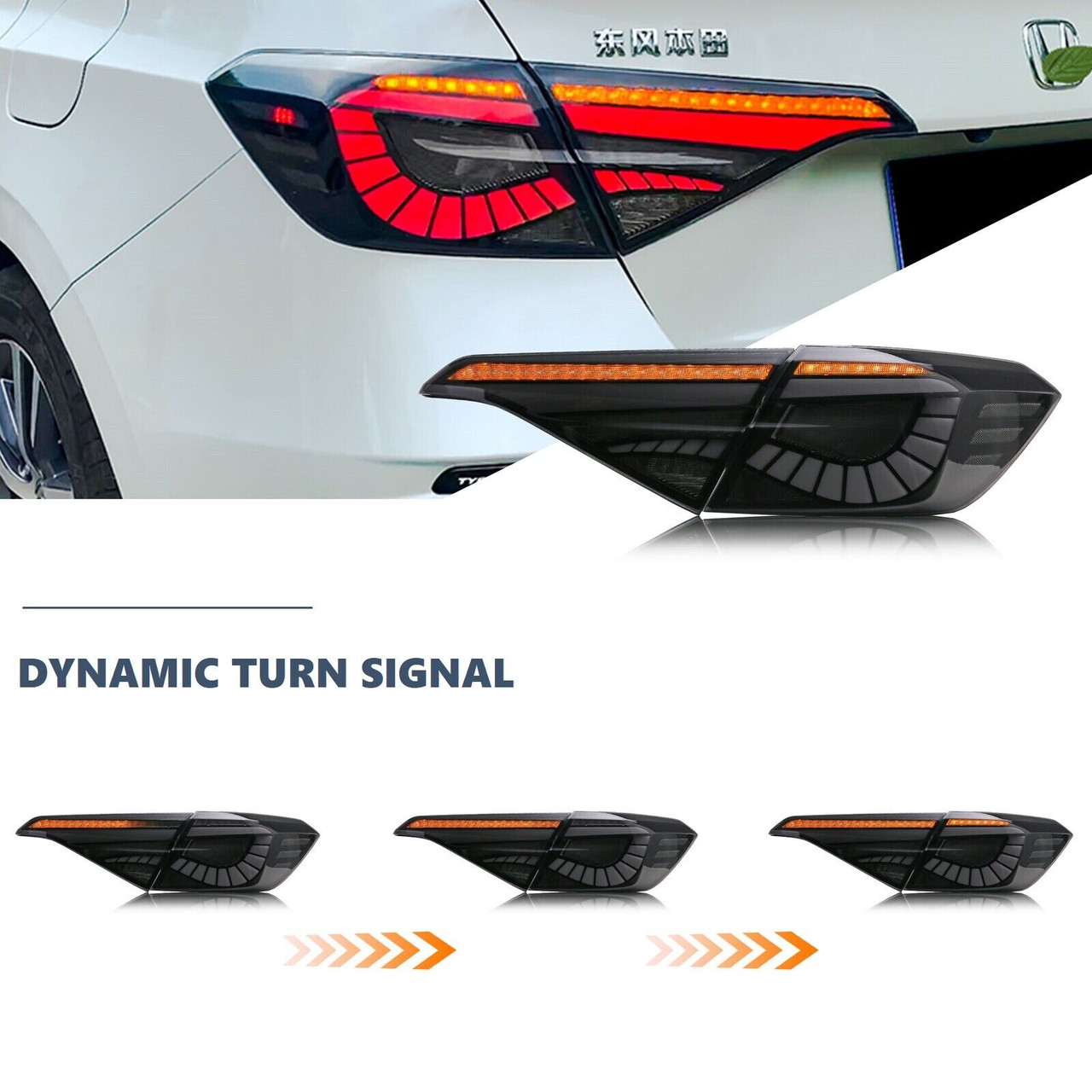 2022-2026 Honda Civic Sedan V1 LED Tail Lights White Smoked Lens