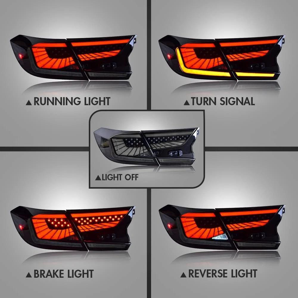 V2 2018-2022 Honda Accord Sedan 4-Door RGB LED Tail Lights 