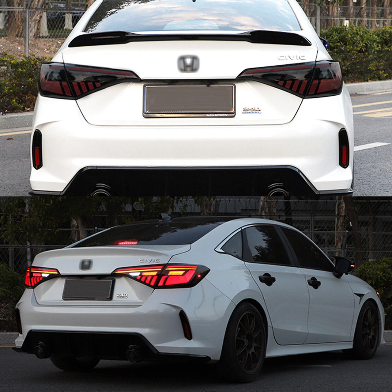 2022-2026 Honda Civic Sedan V2 LED Tail Lights Red with Smoked Lens