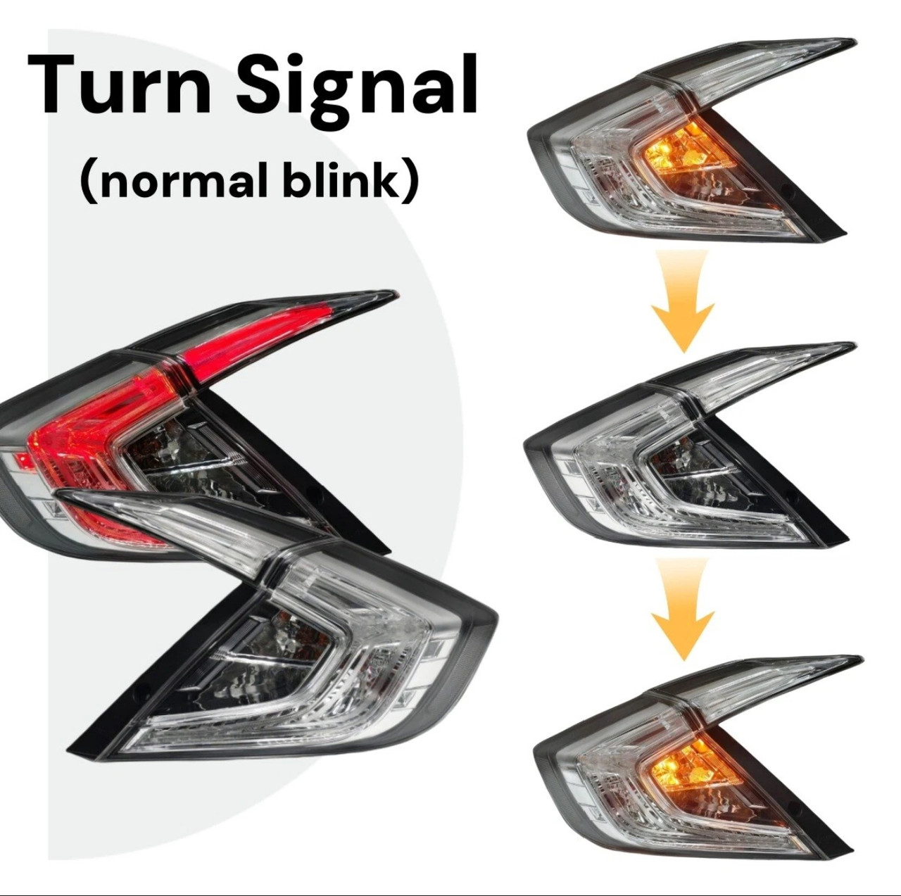 2016-2021 Civic 4Dr Sedan Clear Style Tail Lights 4pcs 