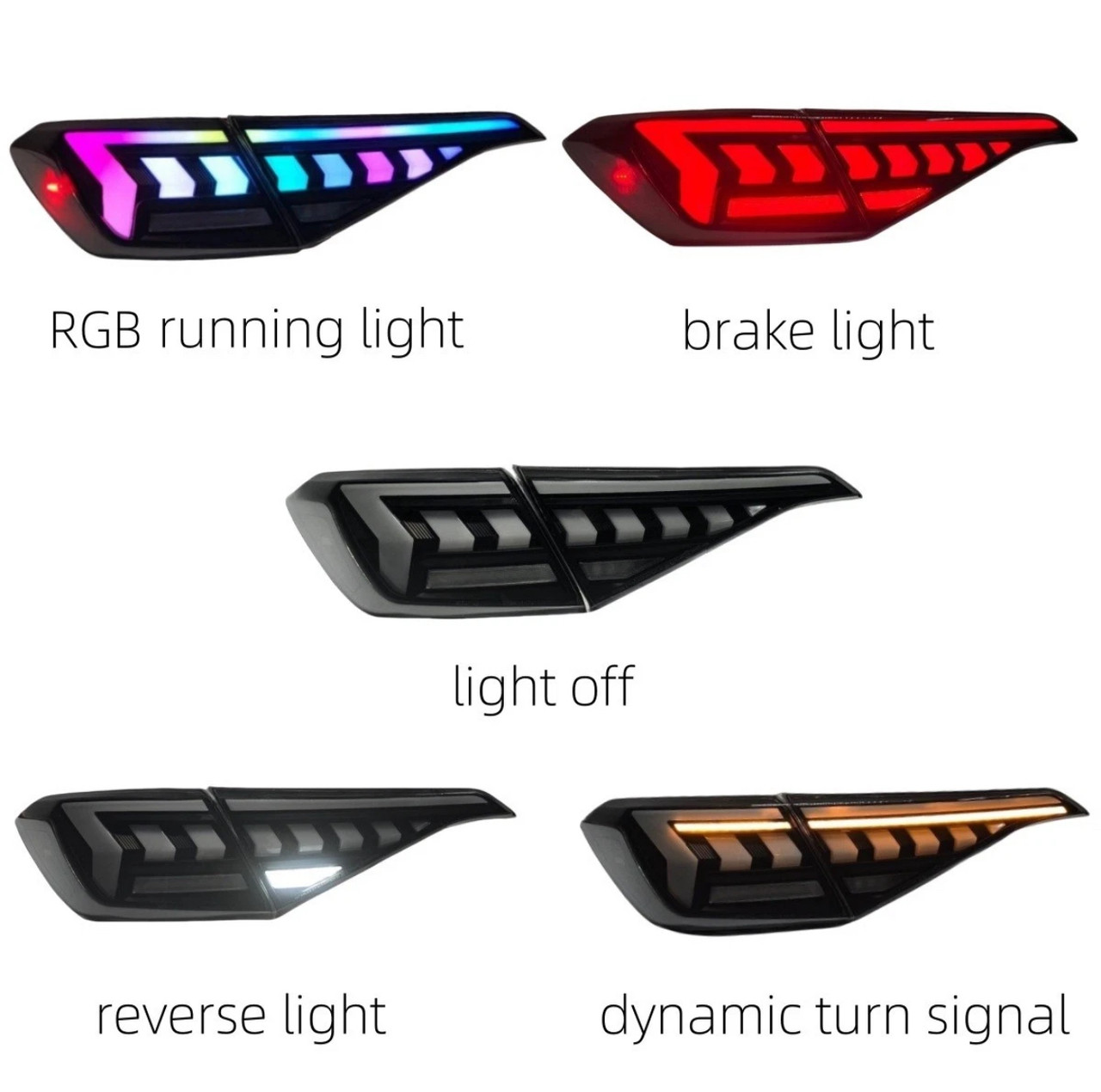 2022-2026 Honda Civic Sedan V3 RGB Tail Lights Smoked Lens