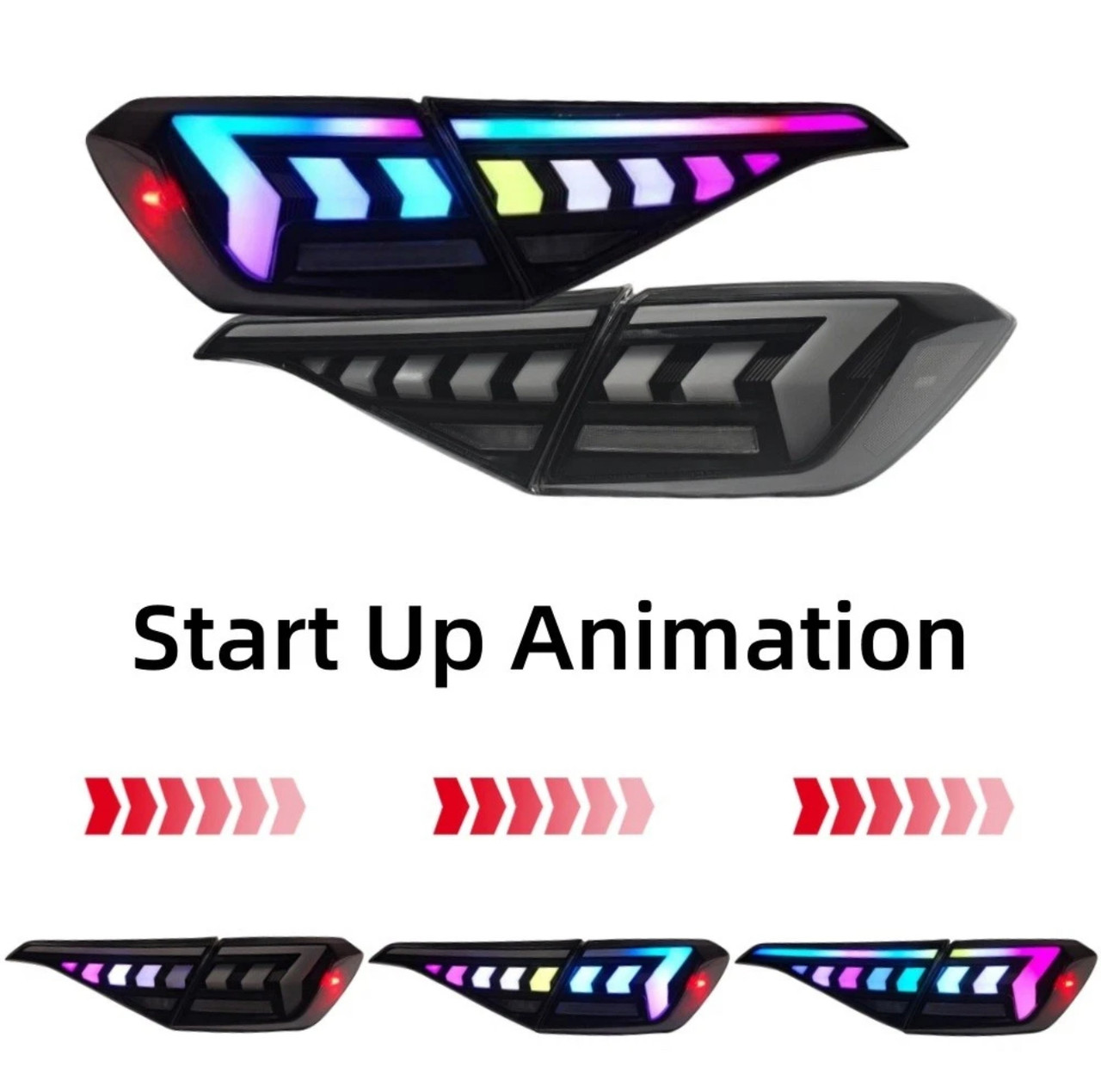 2022-2026 Honda Civic Sedan V3 RGB Tail Lights Smoked Lens