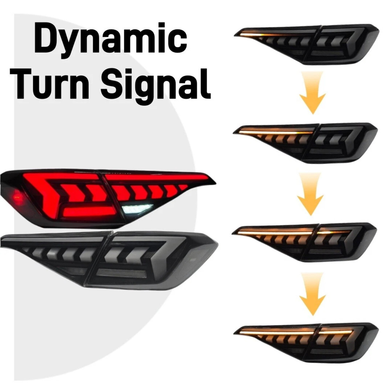 2022-2026 Honda Civic Sedan V3 LED Tail Lights White Smoked Lens