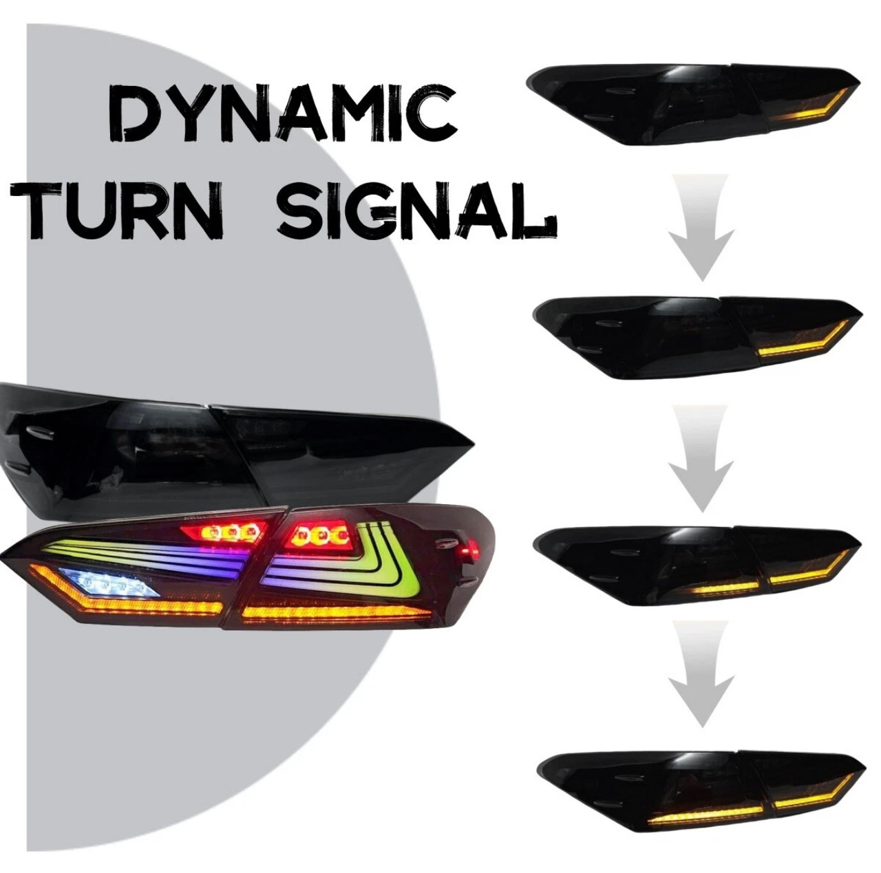 2018-2024 Smoked Lens RGB LED Tail Light for 8th Gen Toyota Camry 