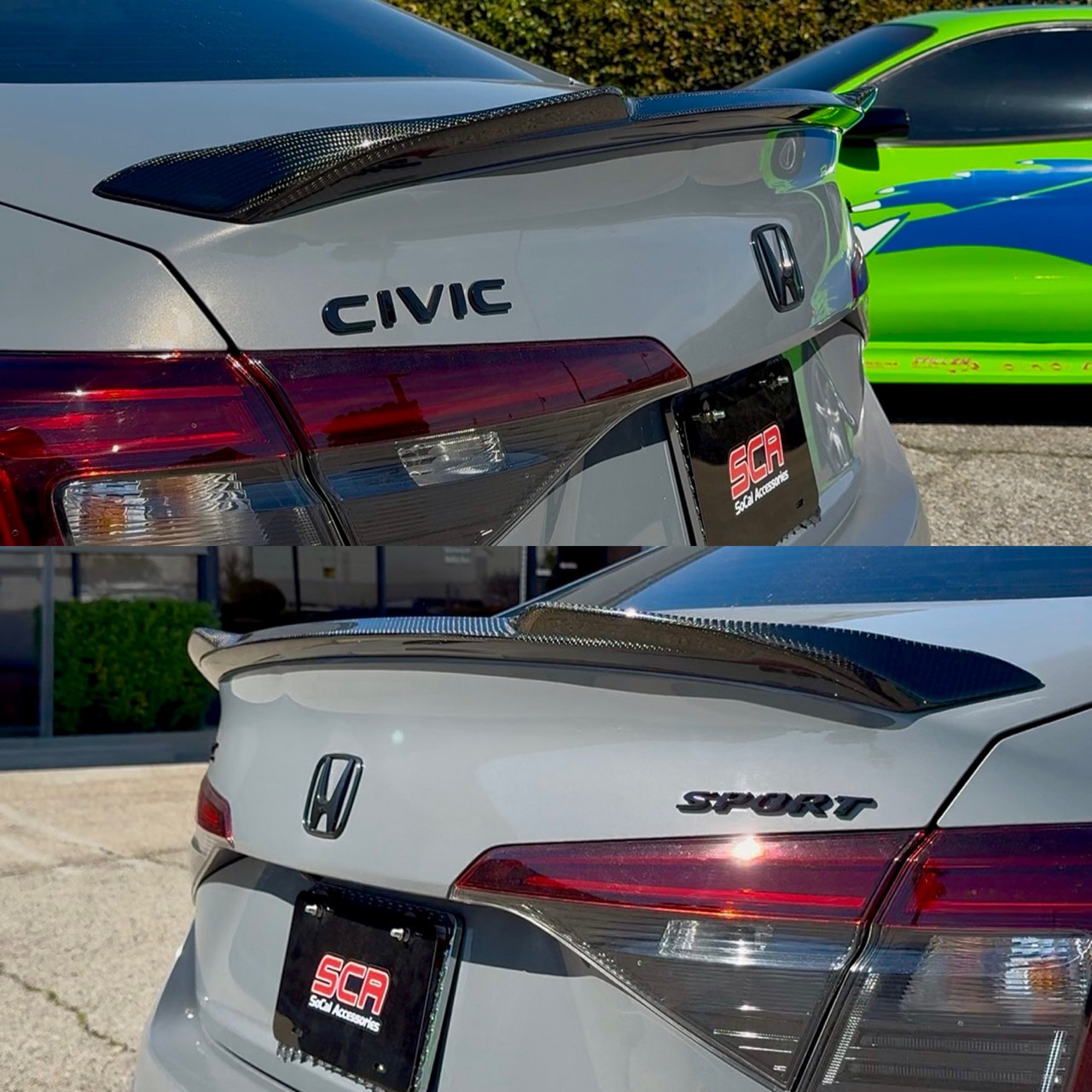 Real Carbon Fiber 2022 + Honda Civic 4Dr Sedan DuckBill Trunk Spoiler Si Style