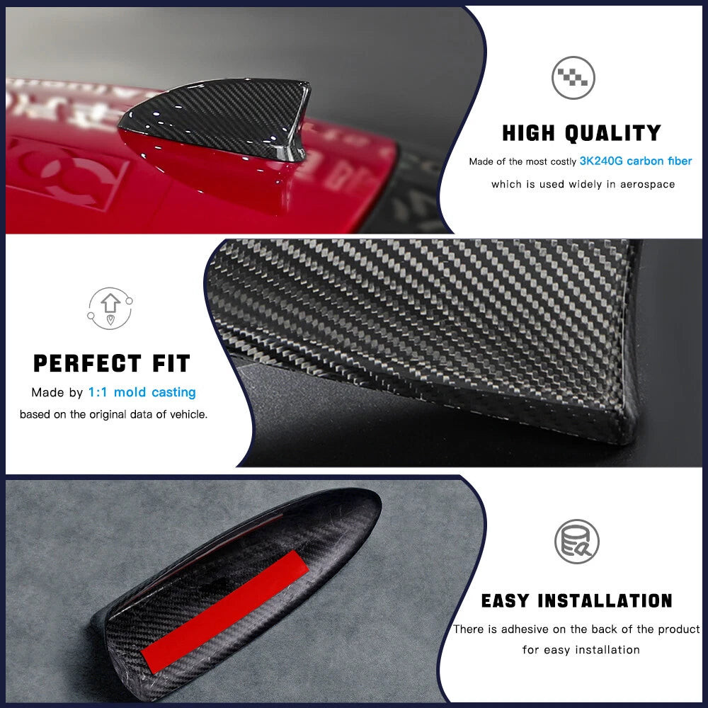 2022+ CIVIC REAL CARBON FIBER SHARK FIN ANTENNA COVER 