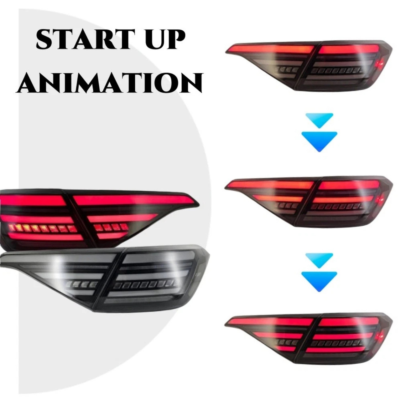 2022-2026 Honda Civic Sedan V4 LED Tail Lights White Smoked Lens