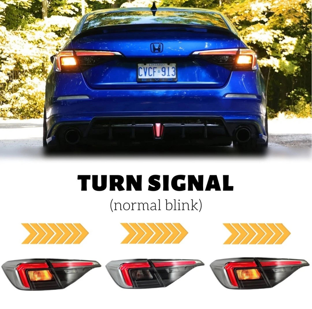 2022-2026 Honda Civic Sedan Clear OE Style Tail Lights 4pcs