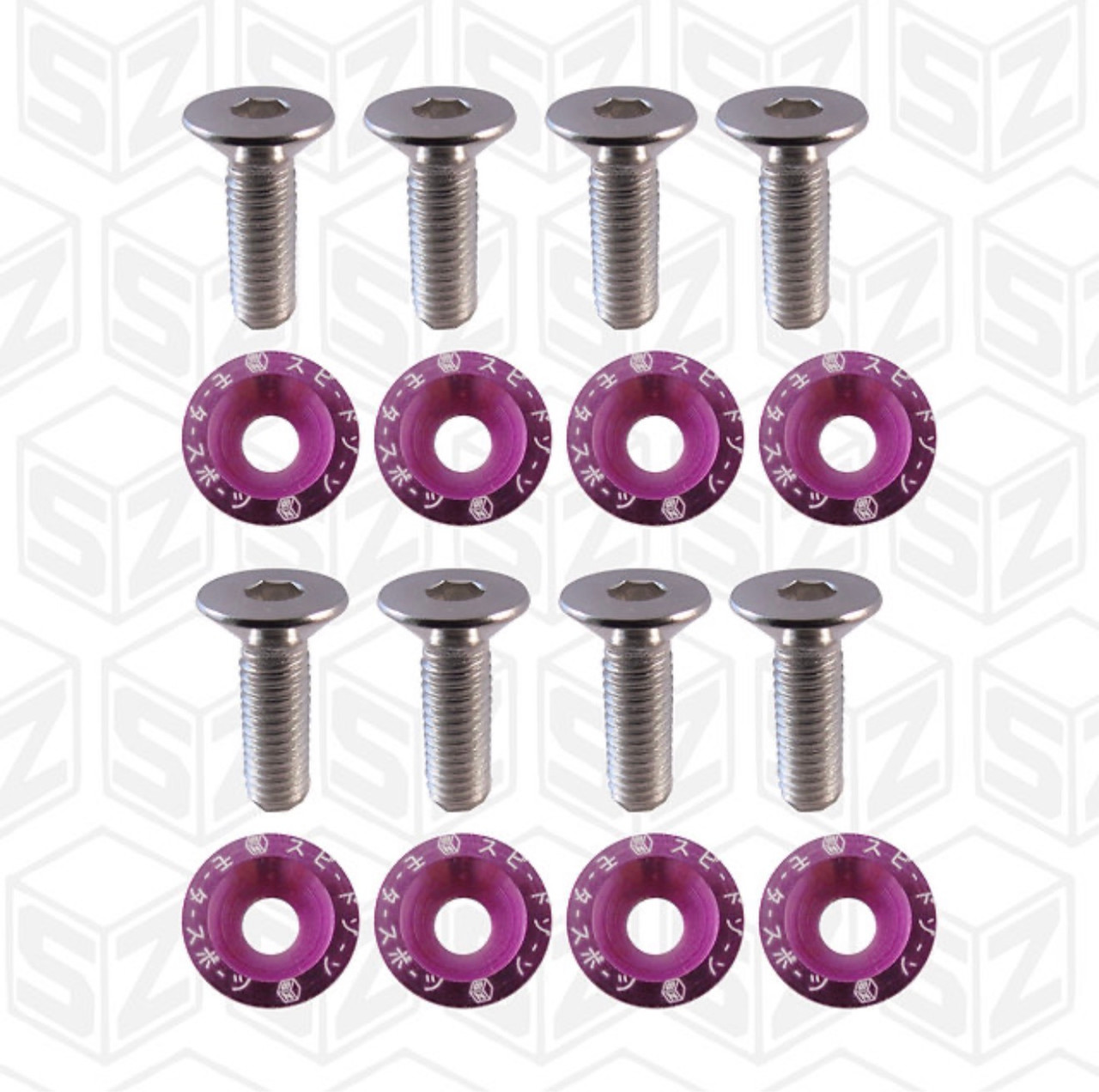 SPEEDZONE 8PCS X 2 (16 PCS) FENDER BUMPER WASHER LICENSE PLATE BOLTS KITS