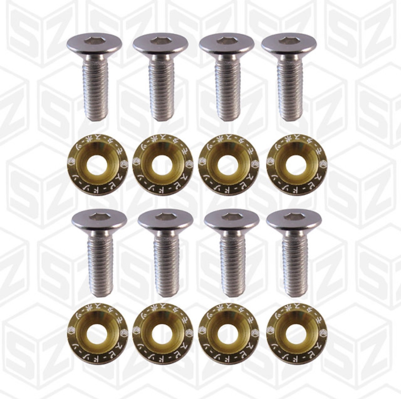 SPEEDZONE 8PCS X 2 (16 PCS) FENDER BUMPER WASHER LICENSE PLATE BOLTS KITS
