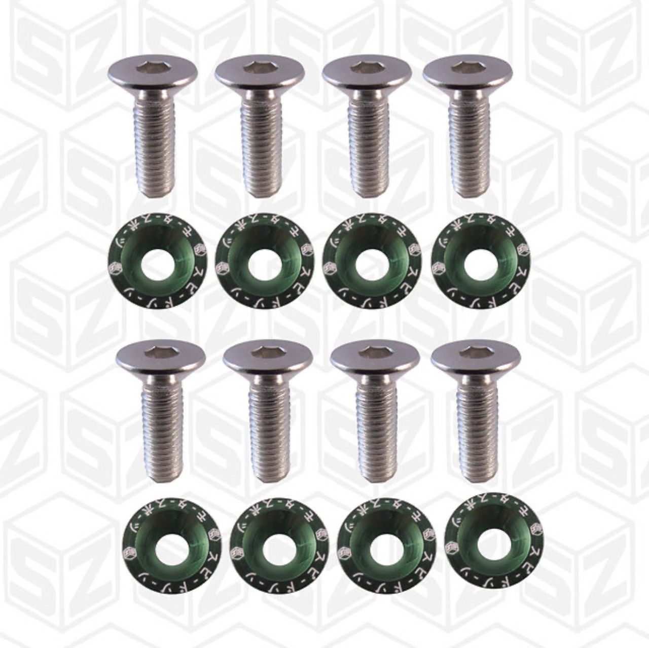 SPEEDZONE 8PCS X 2 (16 PCS) FENDER BUMPER WASHER LICENSE PLATE BOLTS KITS