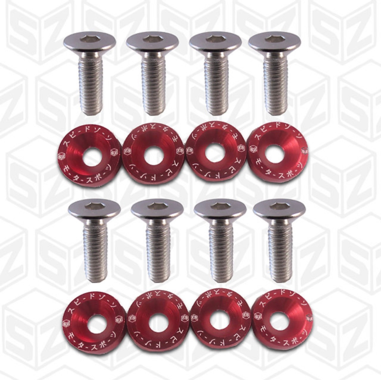 SPEEDZONE 8PCS X 2 (16 PCS) FENDER BUMPER WASHER LICENSE PLATE BOLTS KITS