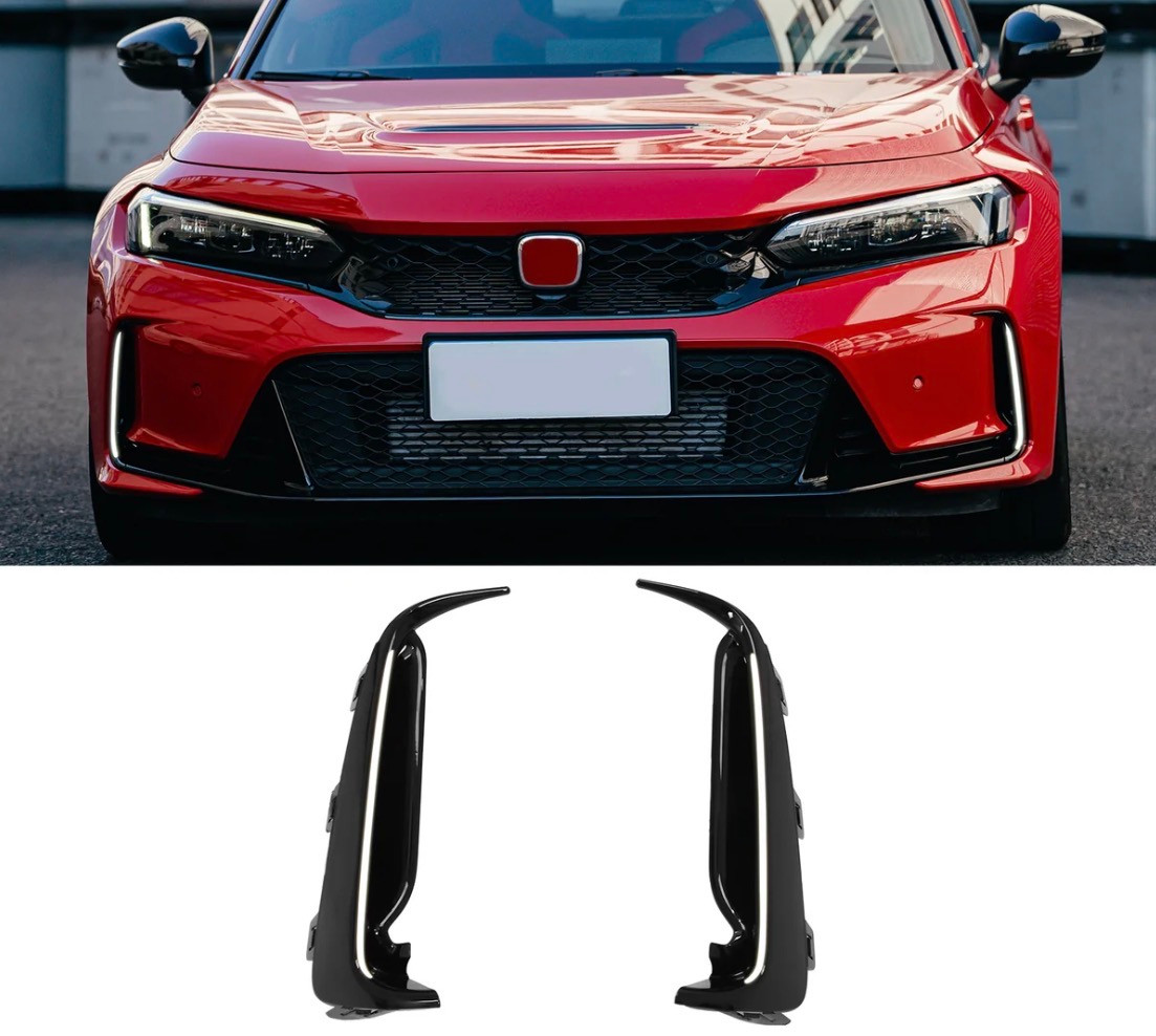 2023-2026 Honda Type R FL5 JDM Front Bumper LED Daytime Running Light PC Smoke White LED Fog Lights Pair