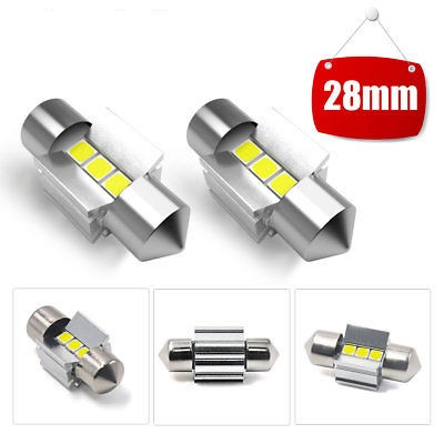 28mm LED Car Reading Light Roof Lamp 6000K 1 Year Warranty Canbus Free