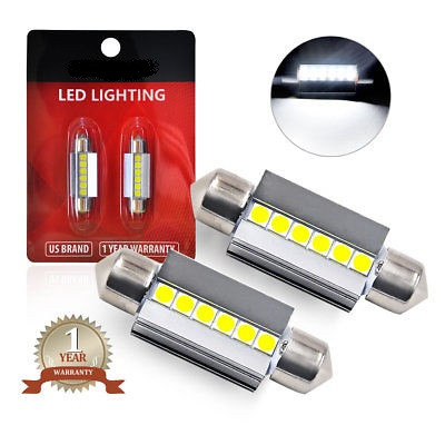 39MM C5W White LED Festoon Interior Bulbs Dome Map Light 6000K Cool White