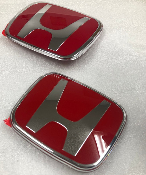 Red Honda H Emblem for Honda Front and Rear Aftermarket 