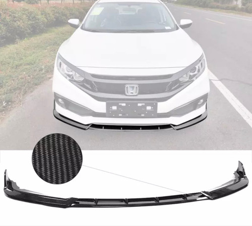 19-20 Civic Front Bumper Lip 3 pc IK Style (Carbon Color)