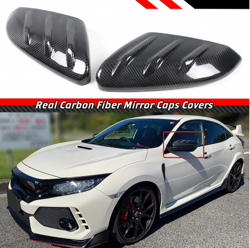 Civic 2016-21 2/4/5dr Mugen Style REAL Carbon Fiber Side Mirror Covers overlays