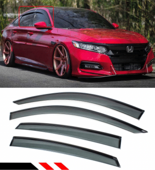 2018-2022 Hodna Accord OE Style With Black Trim 4Pcs- Side Visors