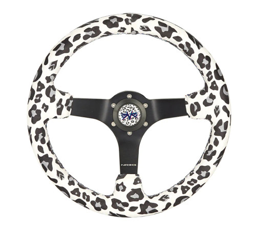 NRG WHITE SAVAGE INSPIRED STEERING WHEEL
