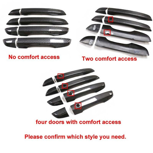 Real Carbon Fiber Door Handle Cover Trim fit For Honda Civic 2016-2021