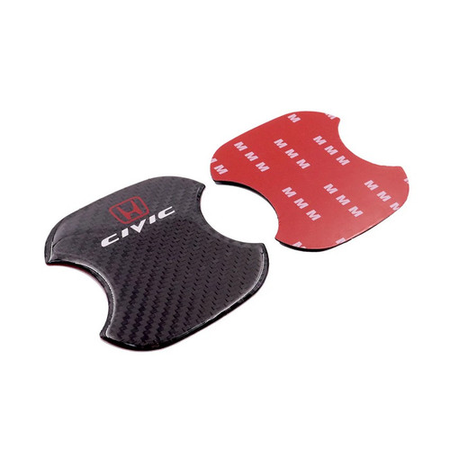 UNIVERSAL 2PCS HONDA CIVIC REAL CARBON FIBER ANTI-SCRATCH DOOR HANDLE PROTECTOR