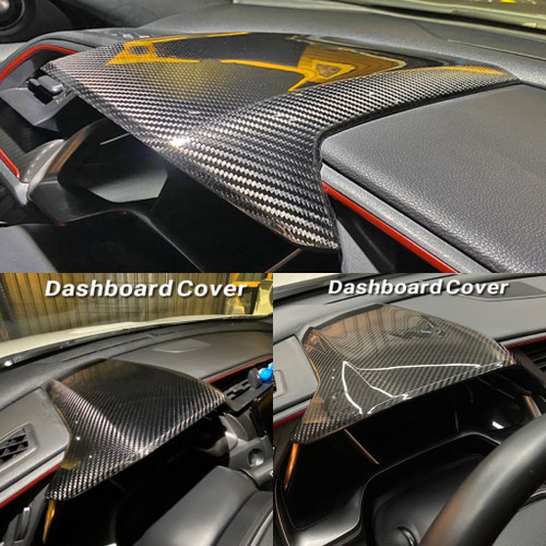 Center Dash Cover (Dry Carbon - Gloss) For 2016-2021 Honda Civic / 2017-2021 Honda Civic Type R FK8