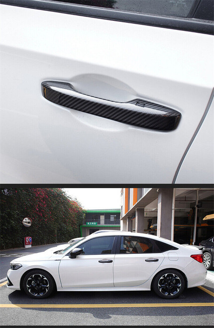 Real Carbon Fiber Door Handle Cover Trim fit For Honda Civic 2022 +
