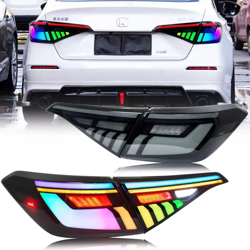 2022-2026 Honda Civic Sedan V2  RGB Tail Lights Smoked Lens 
