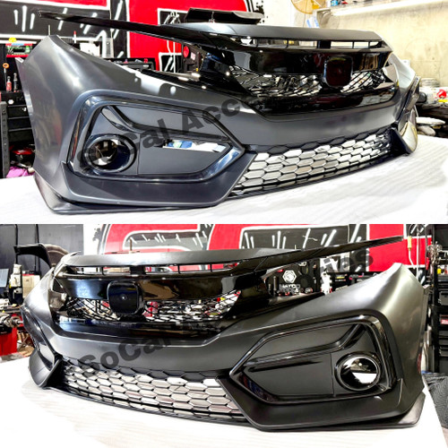 16-21 Honda Civic Si Style Front Bumper New style Fog Caps Plus Upper TR Grill 