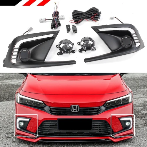 2022-2024 Honda Civic Fog Light Kit with DRL Caps V2