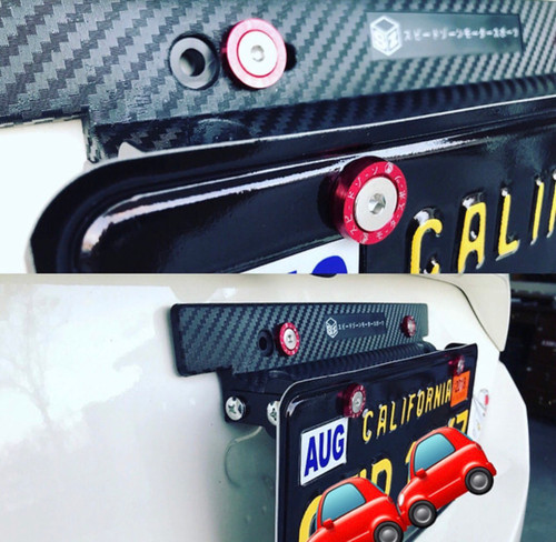 Speedzone Tilting Relocator License Plate Frame Holder (Dry Carbon Look)