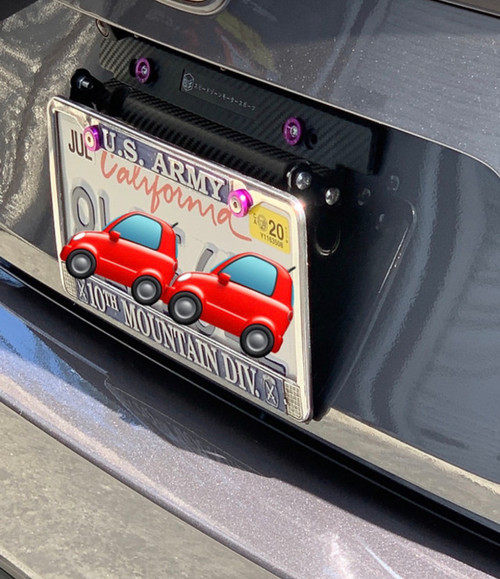 Speedzone Tilting Relocator License Plate Frame Holder (Dry Carbon Look)