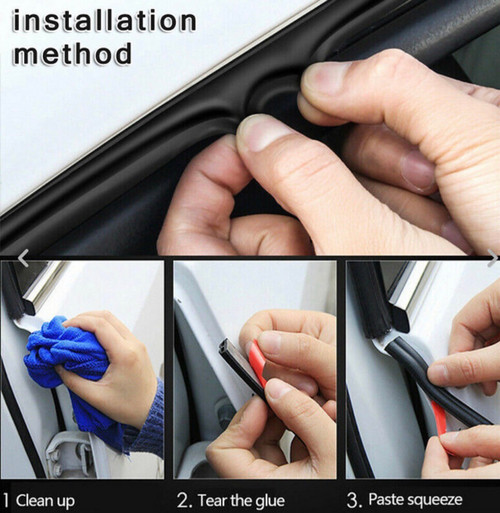 B Shape Type Car Door Edge Rubber Seal Strip Moulding Trim Weather Strip 5M/16ft