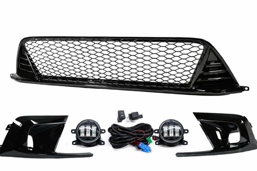 2022-24 Honda Civic Fog Light Kit Gloss Black Lower Grill and Fog Caps UPGRADED FOGS 